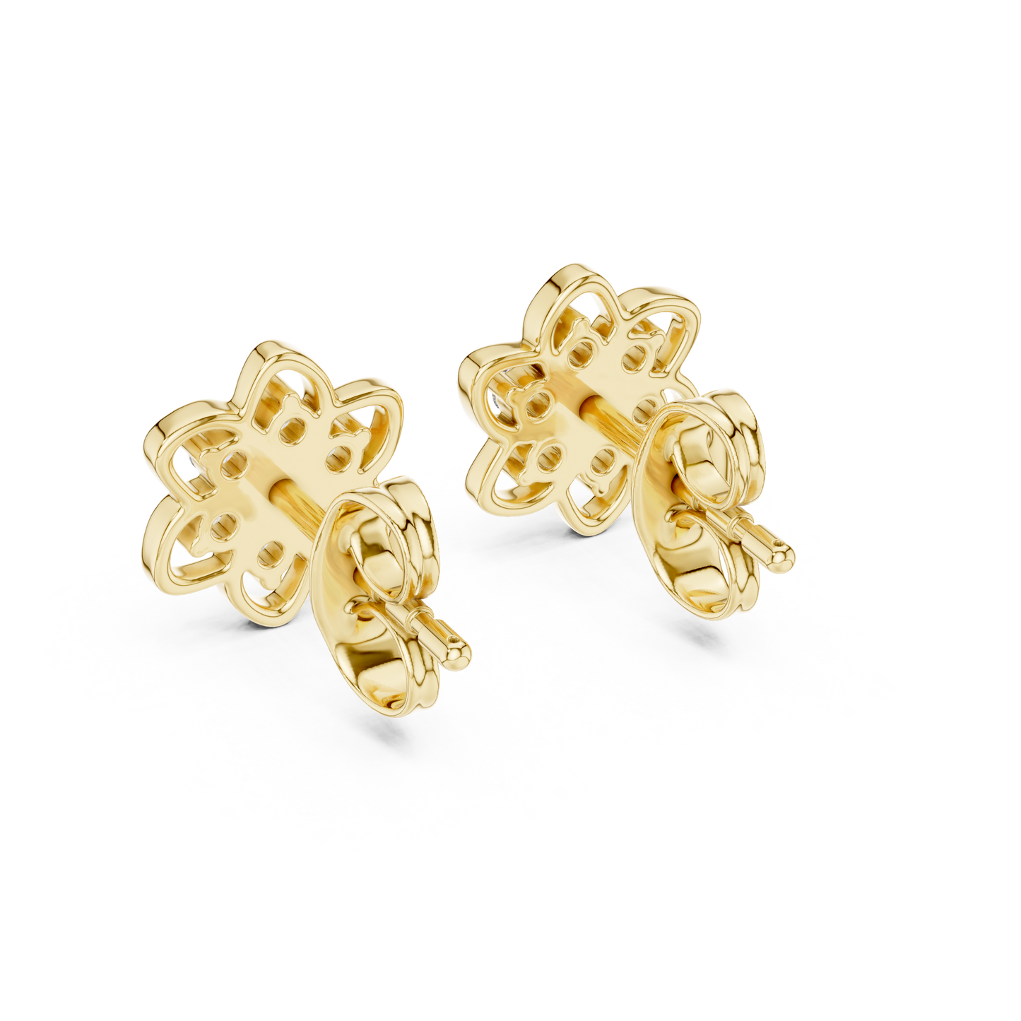 Leaf Diamond Stud Earrings