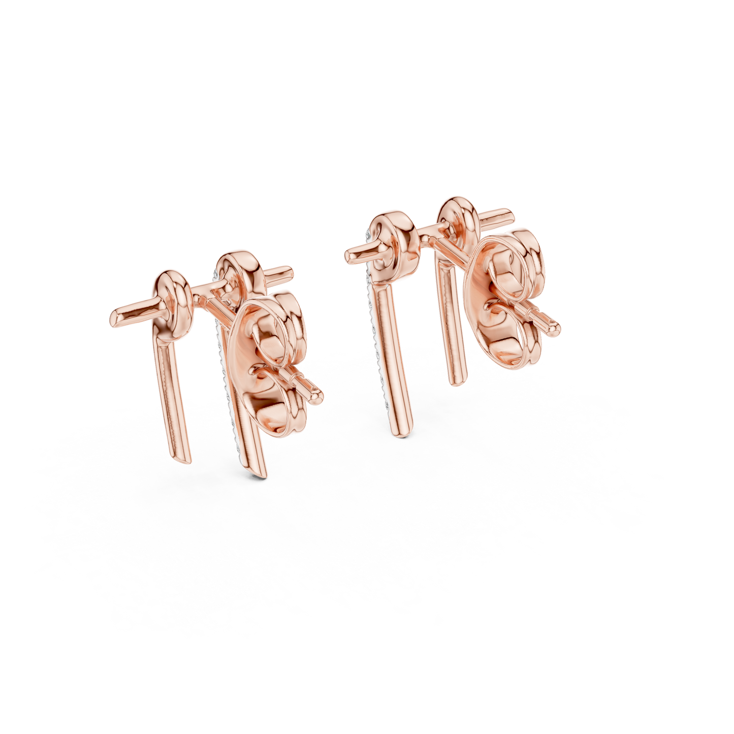 Curved Tusk Diamond Stud Earrings