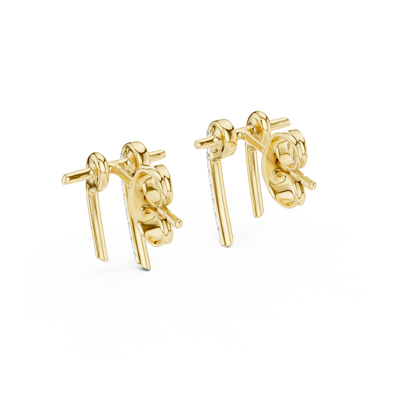 Curved Tusk Diamond Stud Earrings
