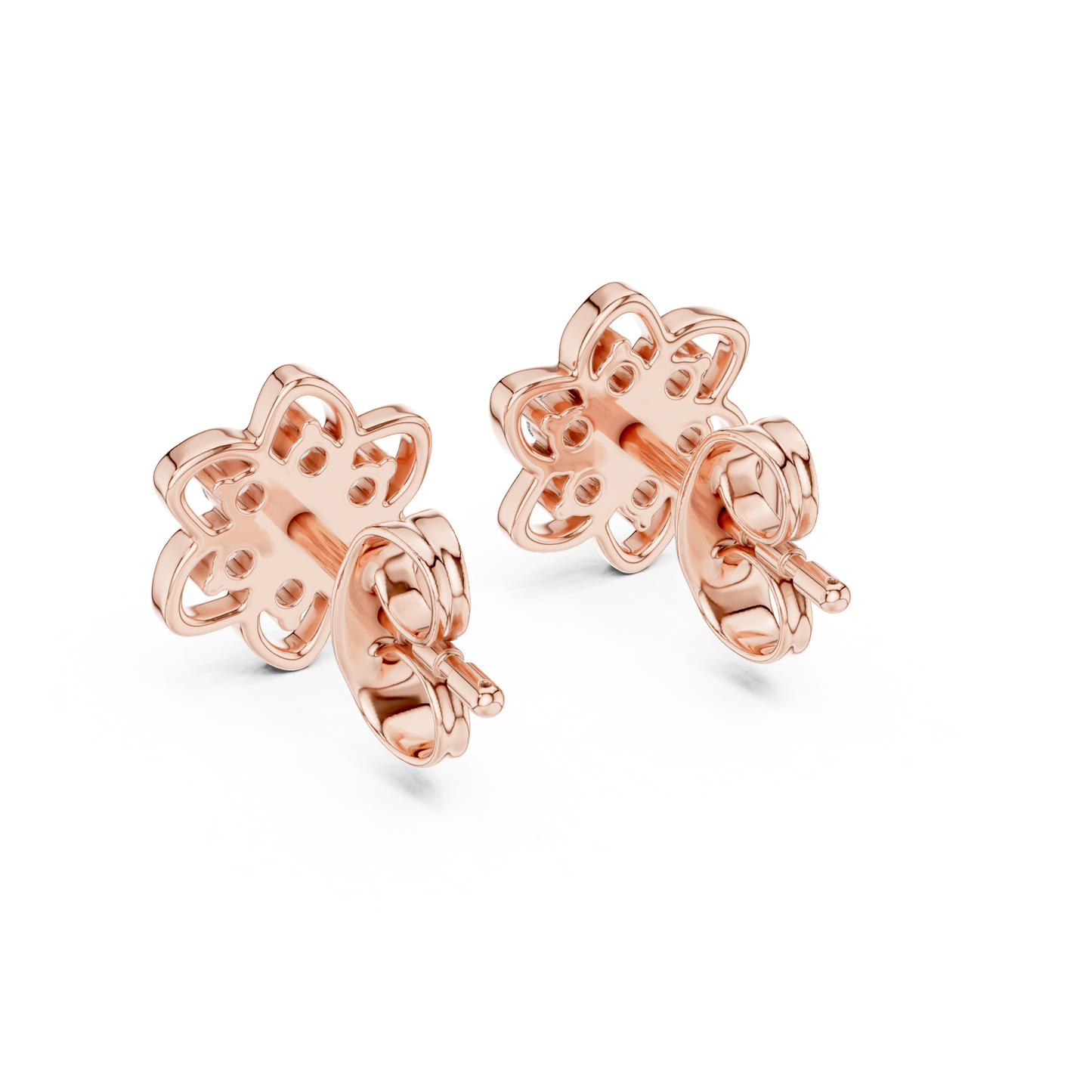 Leaf Diamond Stud Earrings