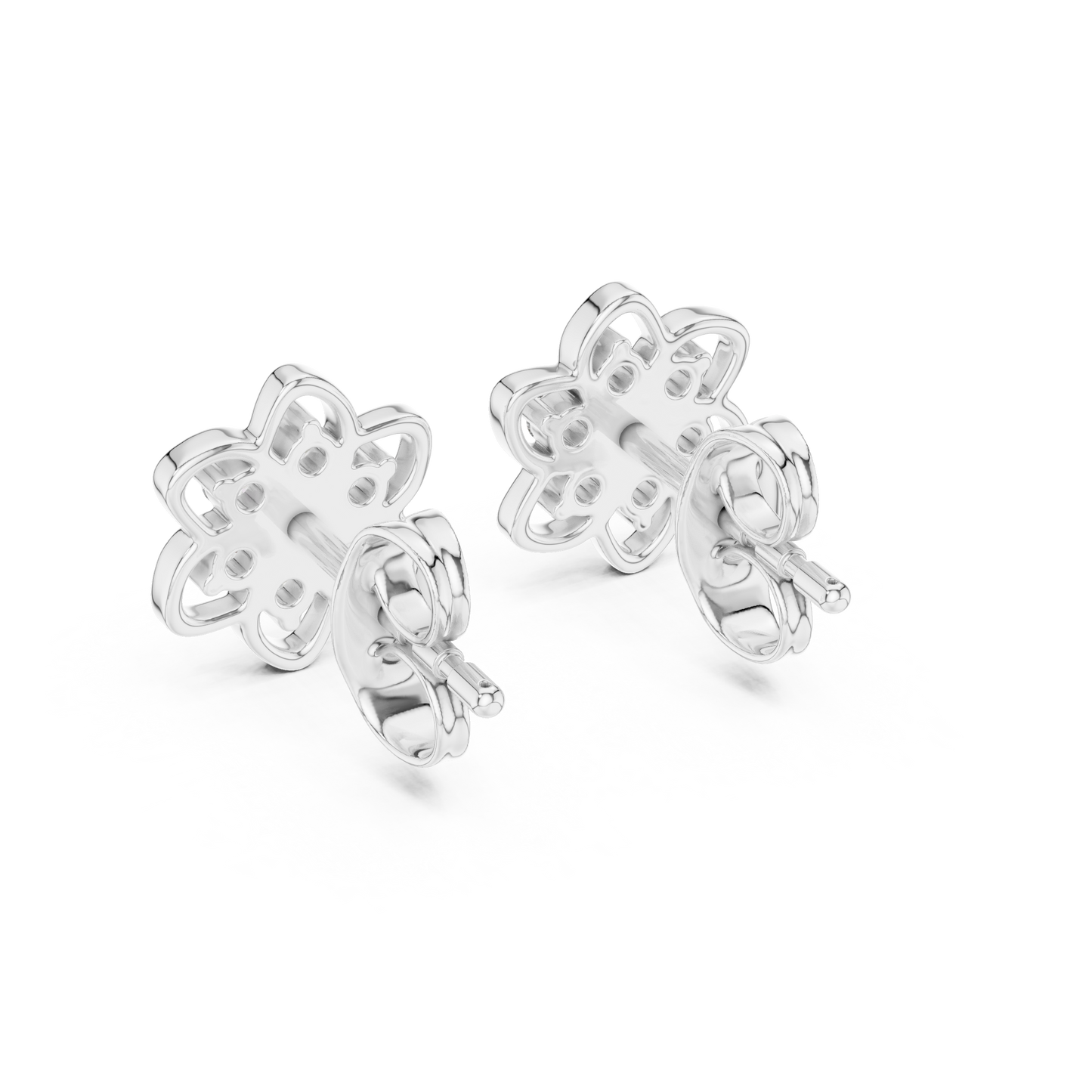 Leaf Diamond Stud Earrings