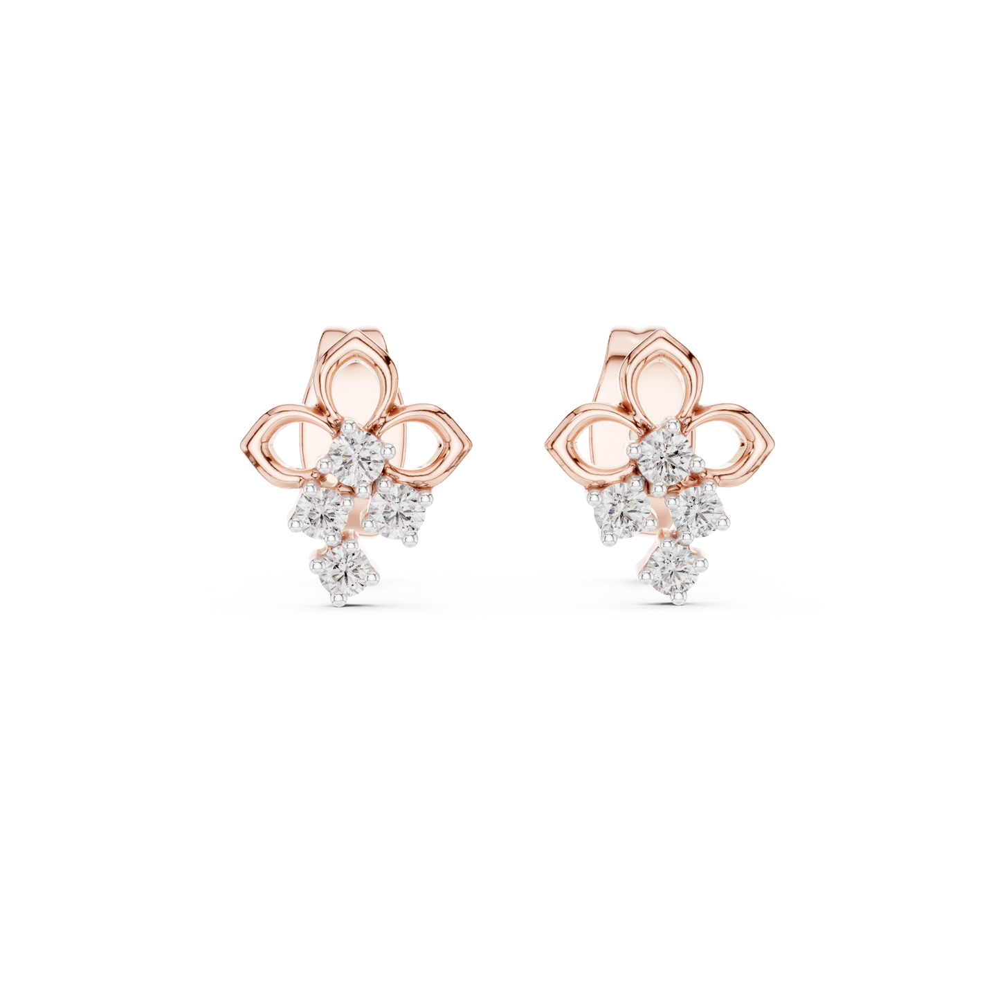 Filigree Diamond Cluster Earrings
