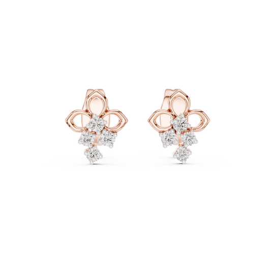 Filigree Diamond Cluster Earrings