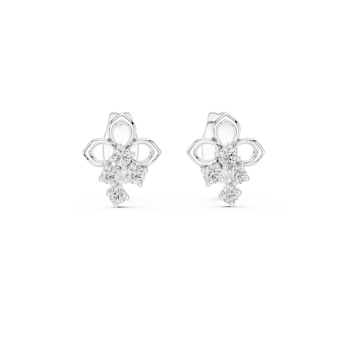 Filigree Diamond Cluster Earrings