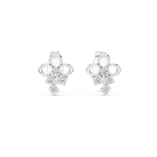 Filigree Diamond Cluster Earrings
