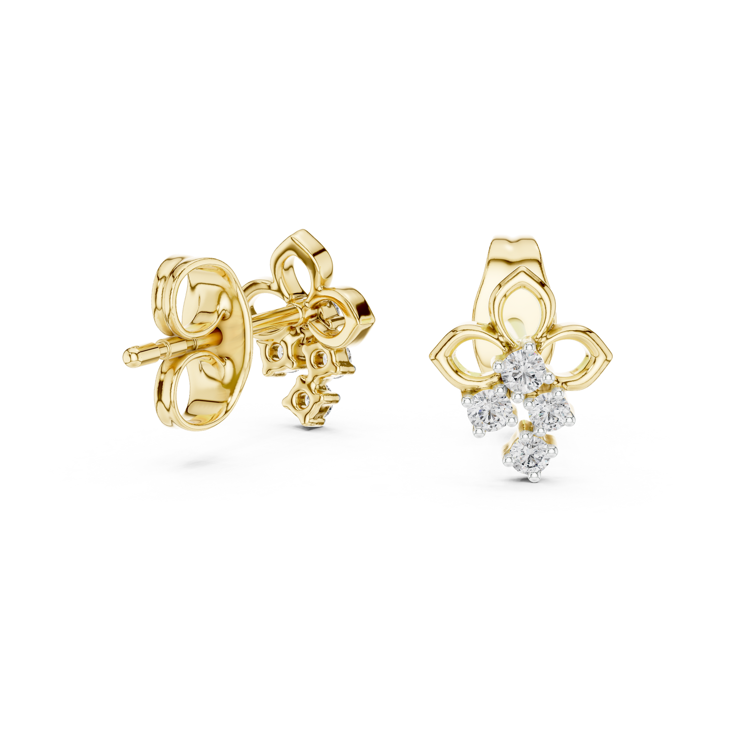 Filigree Diamond Cluster Earrings
