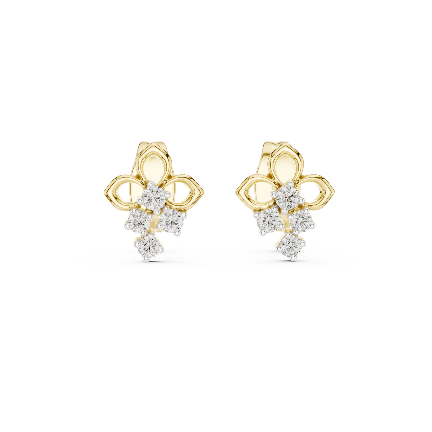 Filigree Diamond Cluster Earrings
