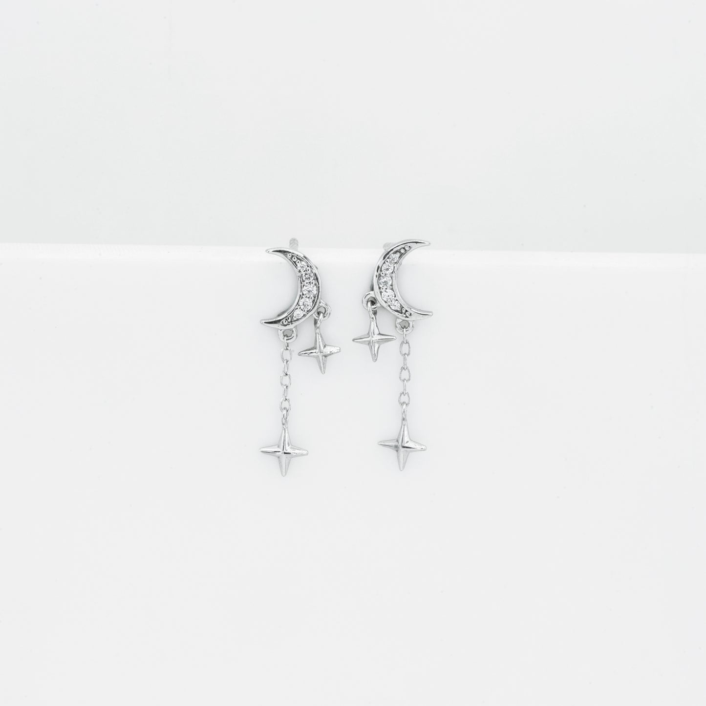 Tiny Moon Star Earrings