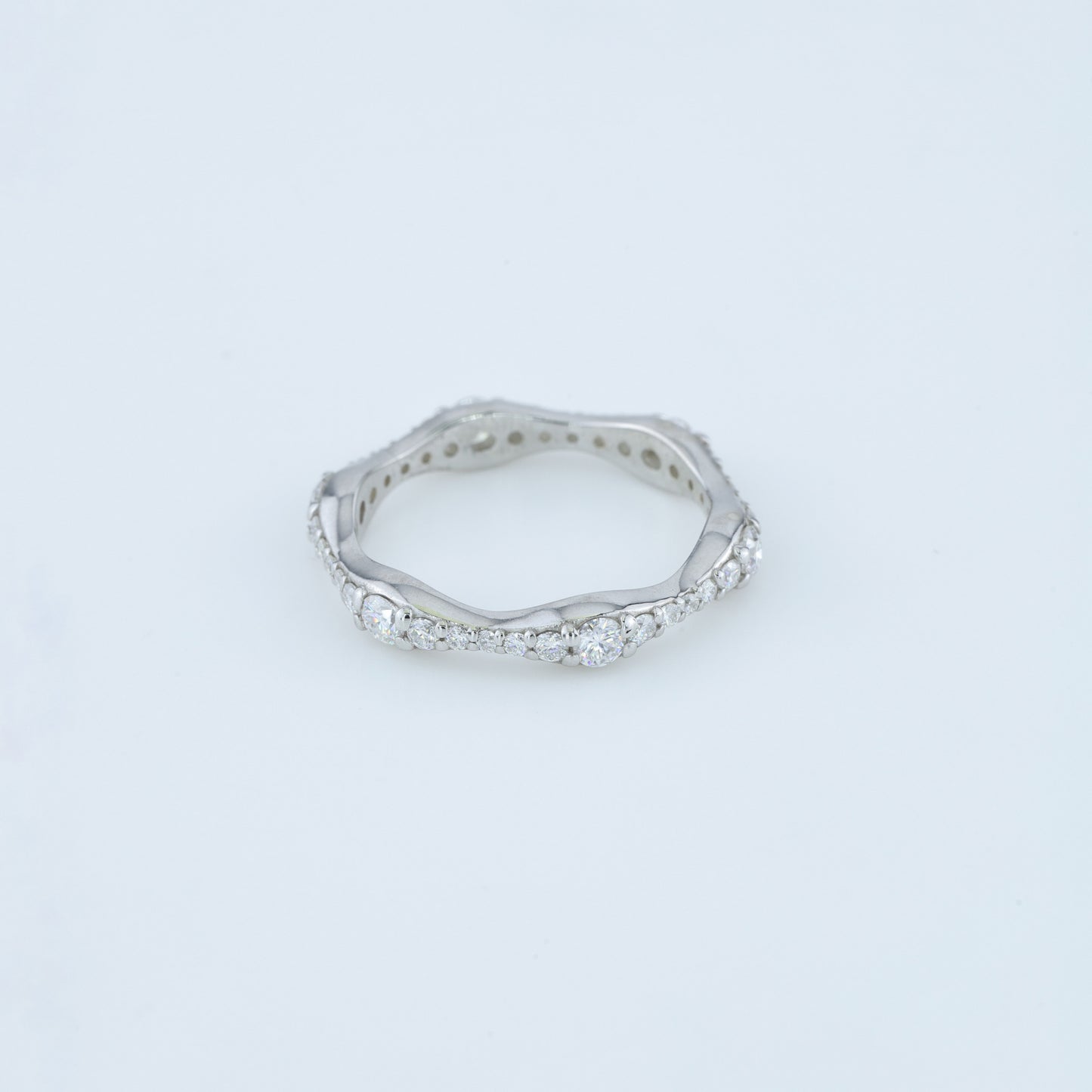 Wavy Shape Diamond Ring