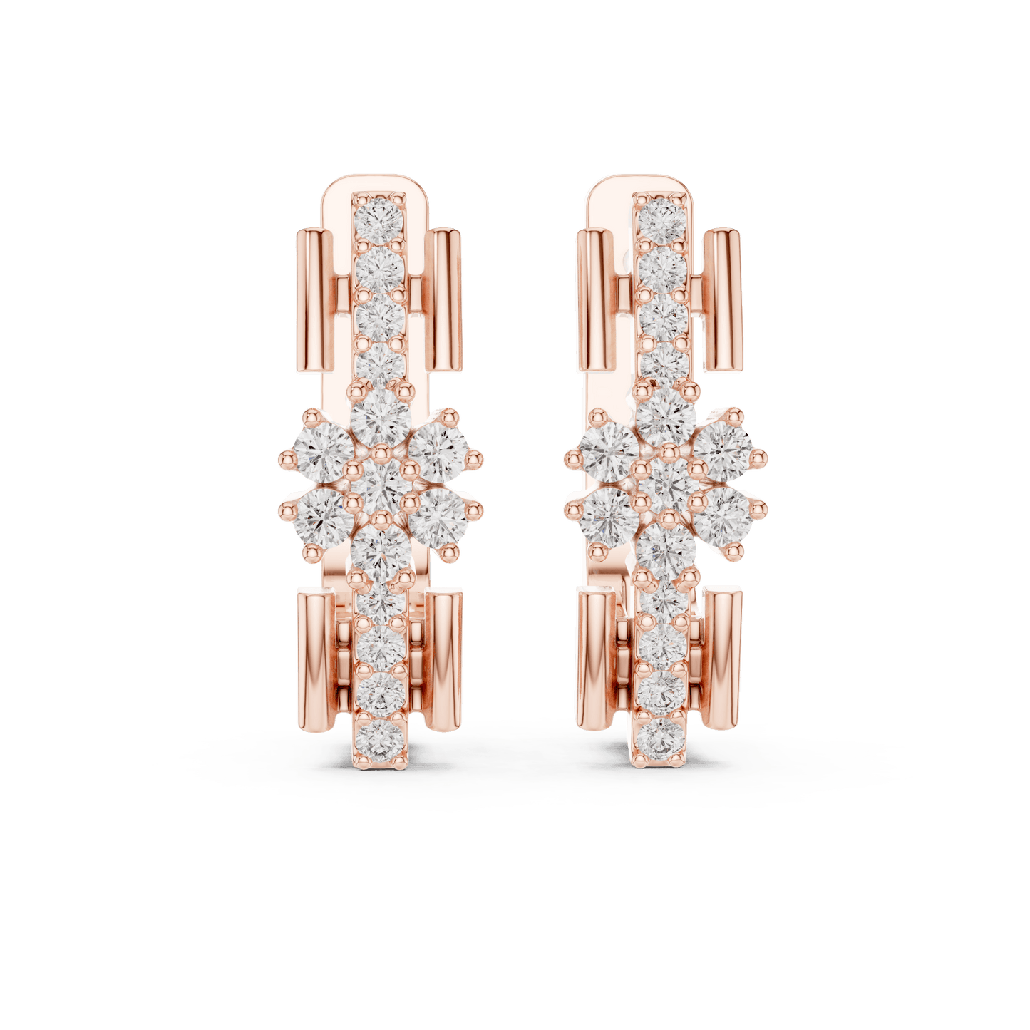 Florence Floral Huggie Earrings