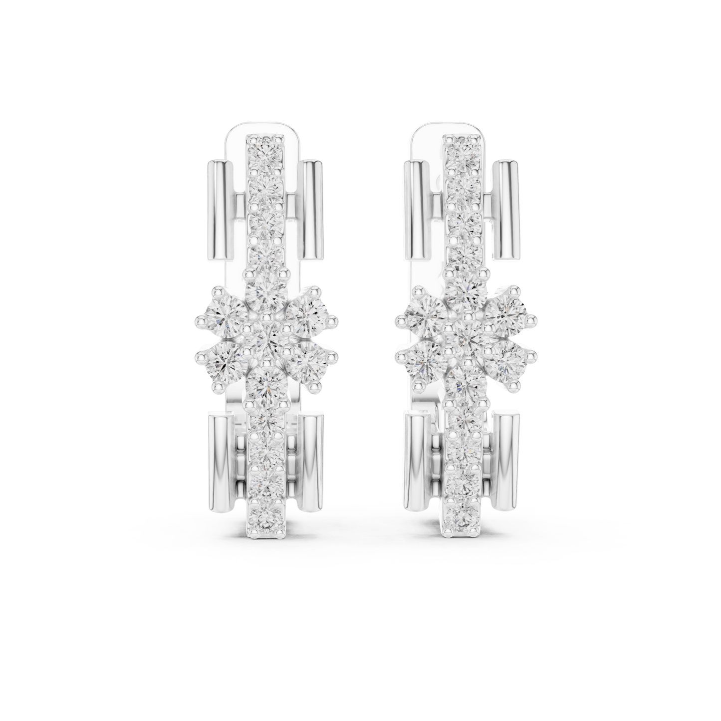 Florence Floral Huggie Earrings