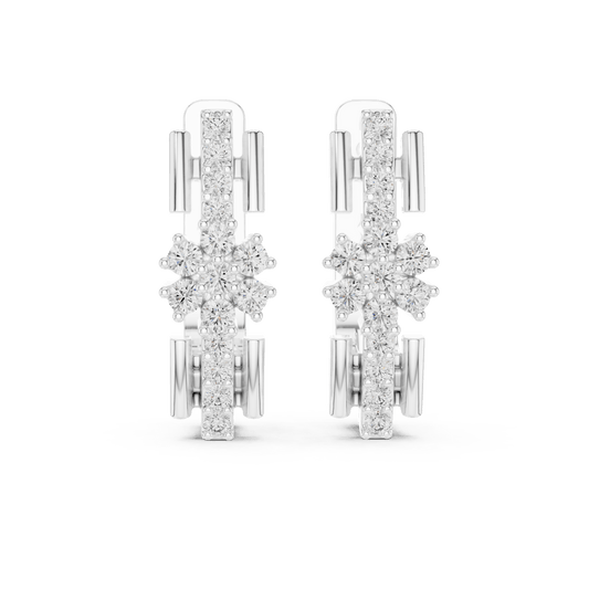 Florence Floral Huggie Earrings