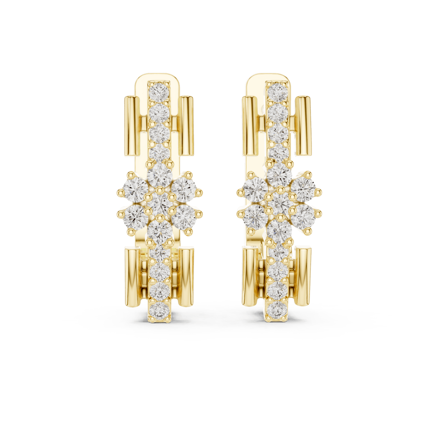 Florence Floral Huggie Earrings