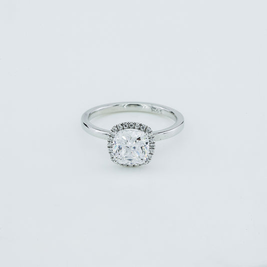 Cushion Cut Halo Ring