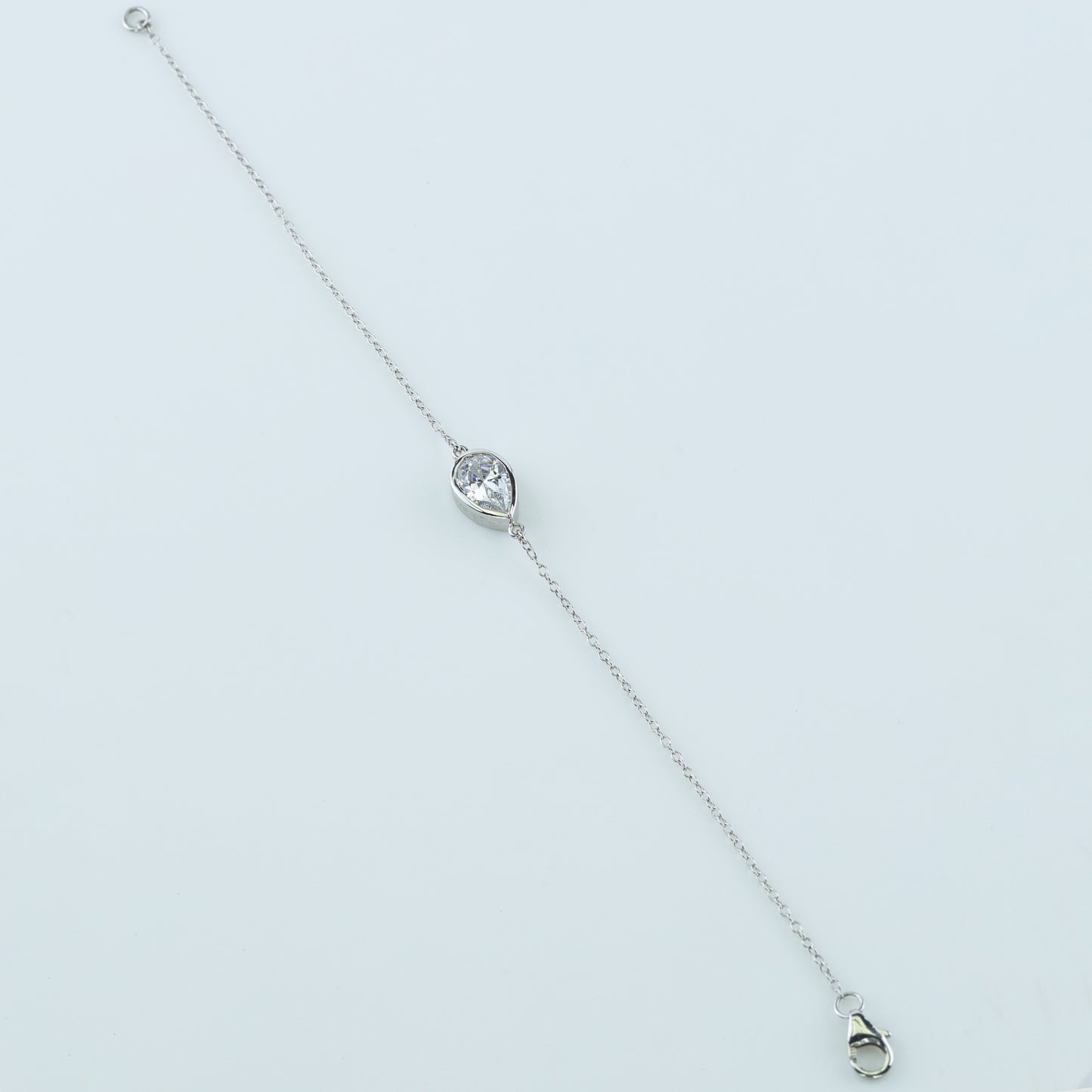 Pear-Cut Solitaire Chain Bracelet