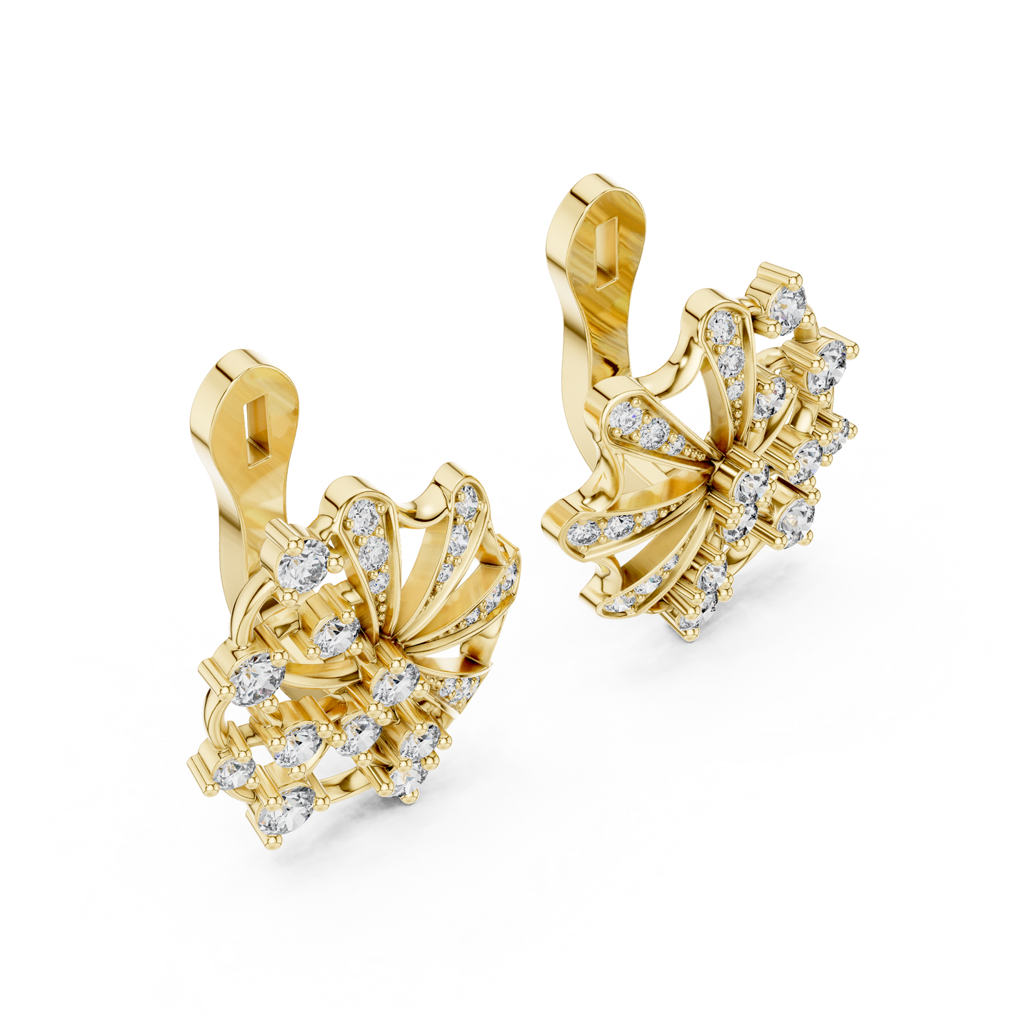 Versailles Sunburst Clip-On Studs