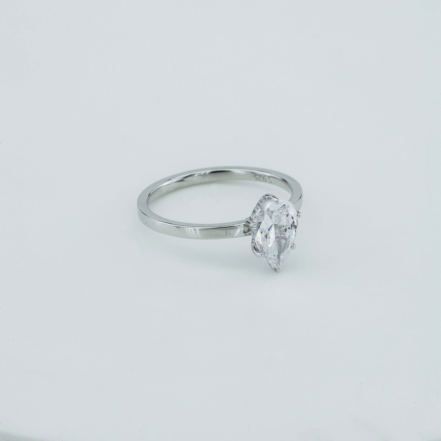 Pear-Cut Solitaire Diamond Ring