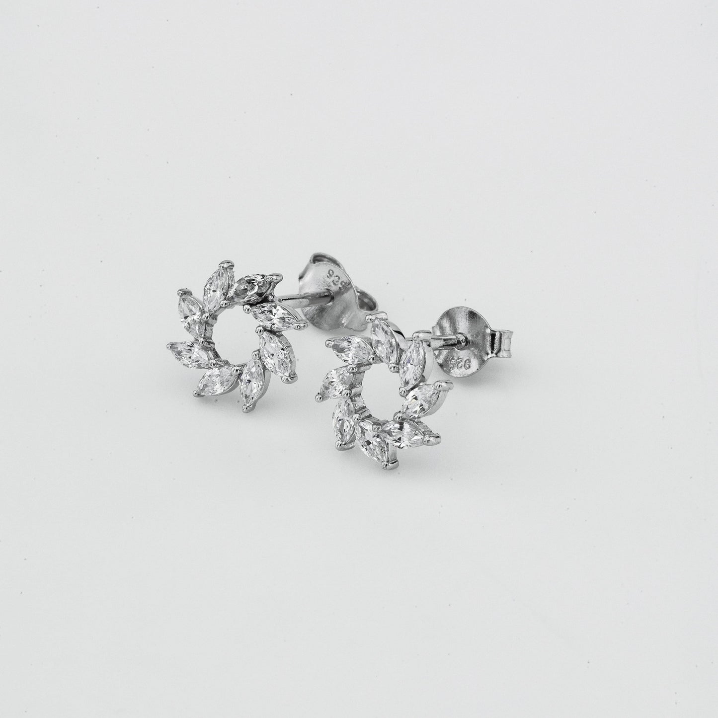 Marquise Diamond Floral Cluster Earrings