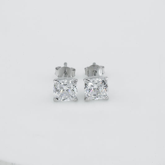 Cushion Cut  Solitaire Earrings