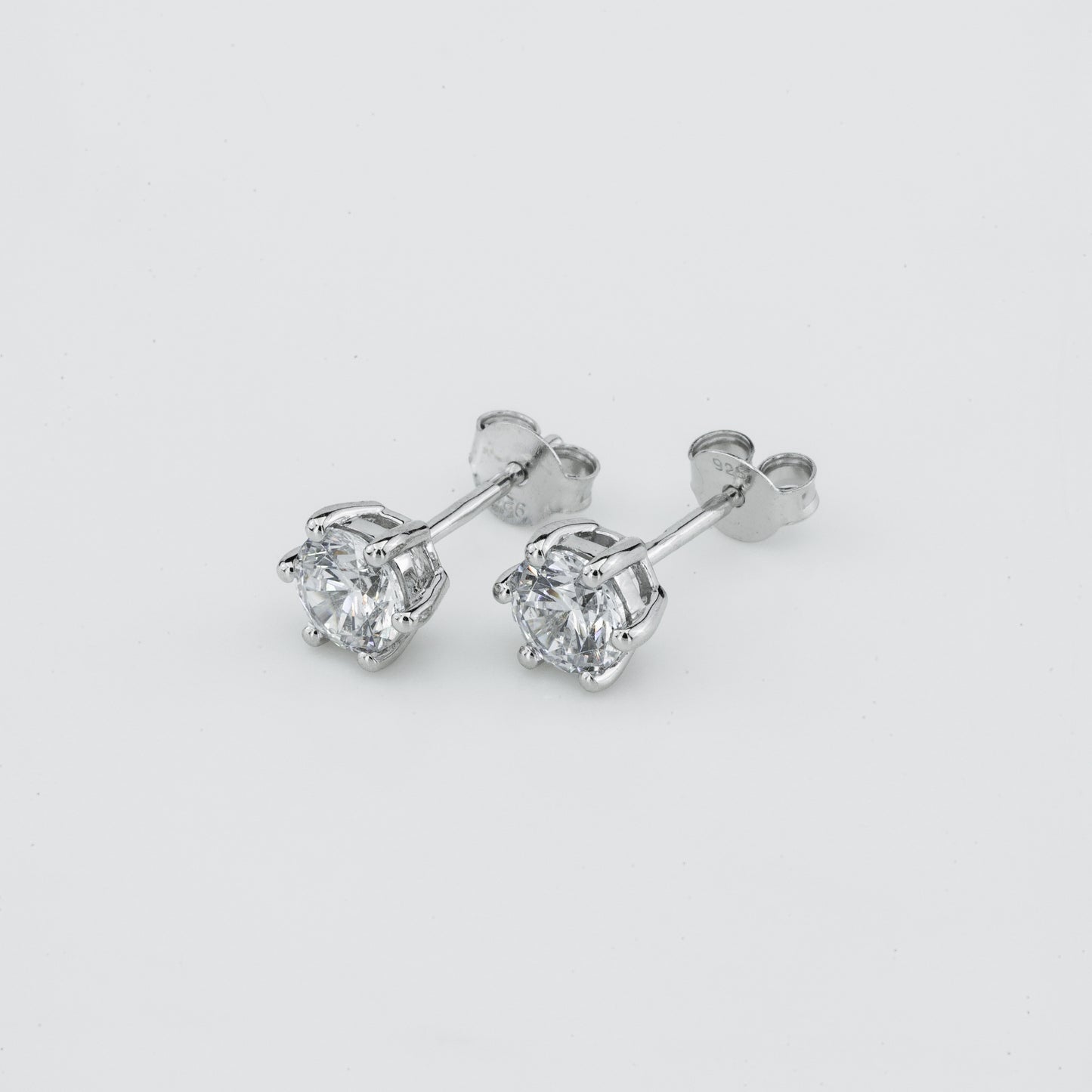 Six Prong Diamond Stud Earrings