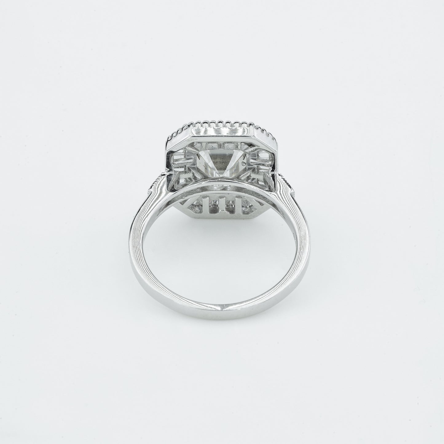 Emerald-Cut Diamond Halo Ring