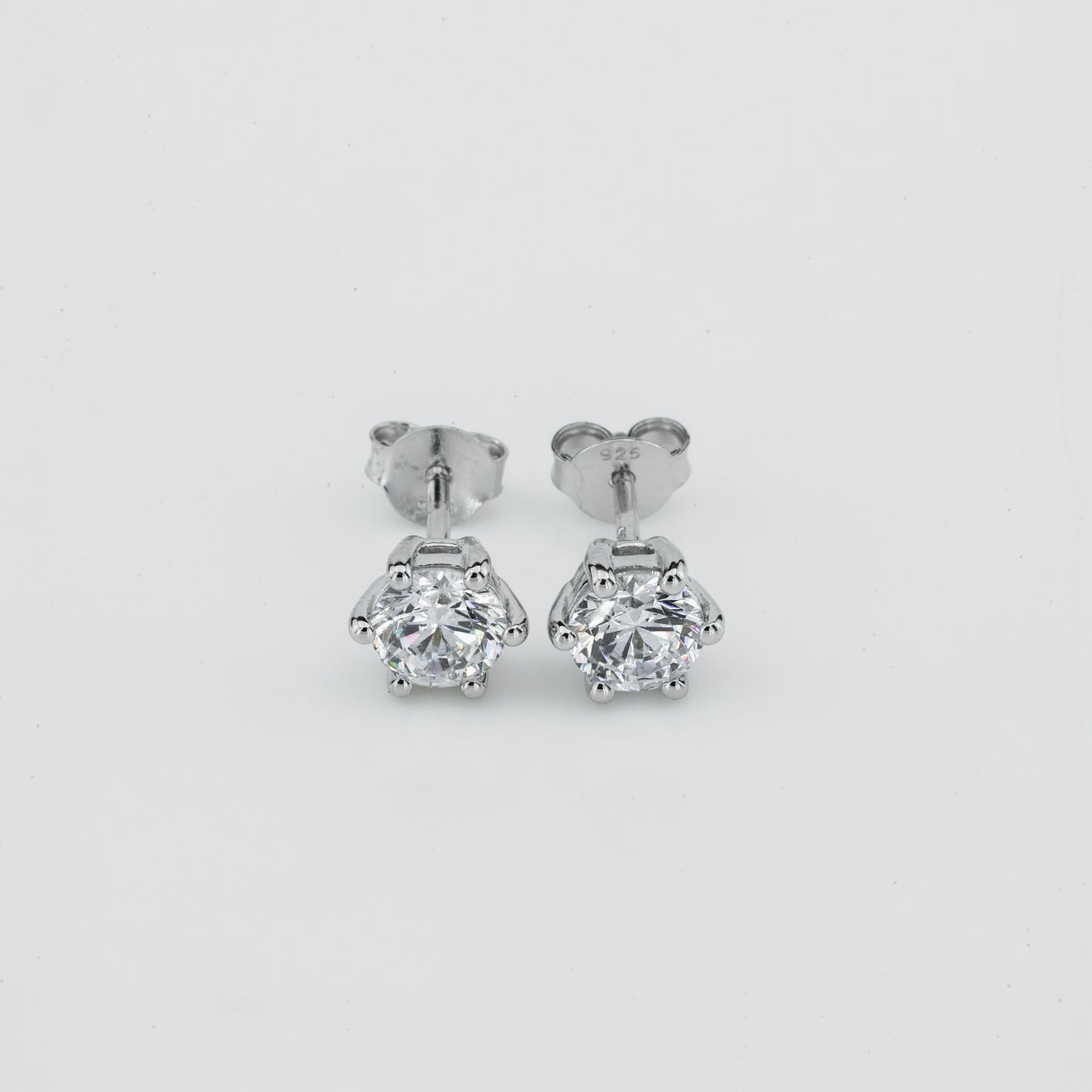 Six Prong Diamond Stud Earrings