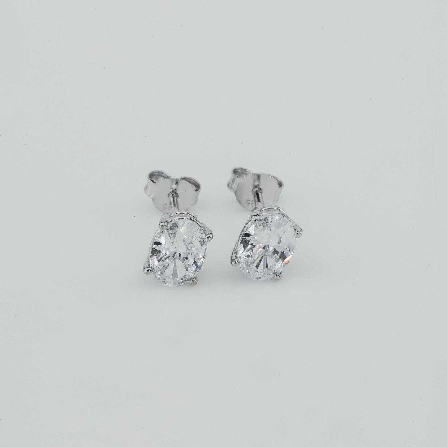 Oval-Cut Solitaire Stud Earrings