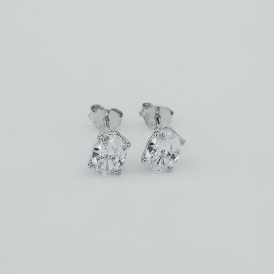 Oval-Cut Solitaire Stud Earrings