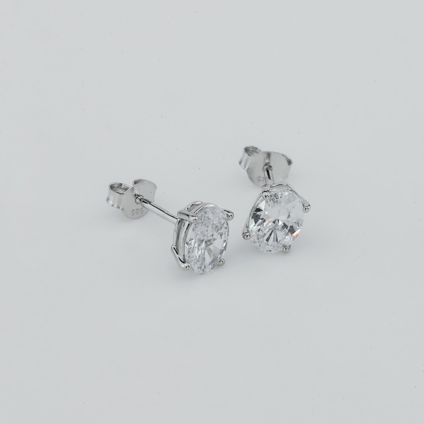 Oval-Cut Solitaire Stud Earrings