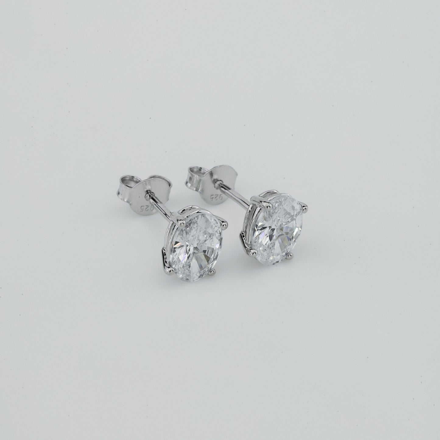Oval-Cut Solitaire Stud Earrings