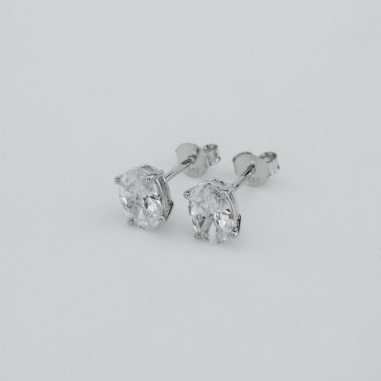 Oval-Cut Solitaire Stud Earrings