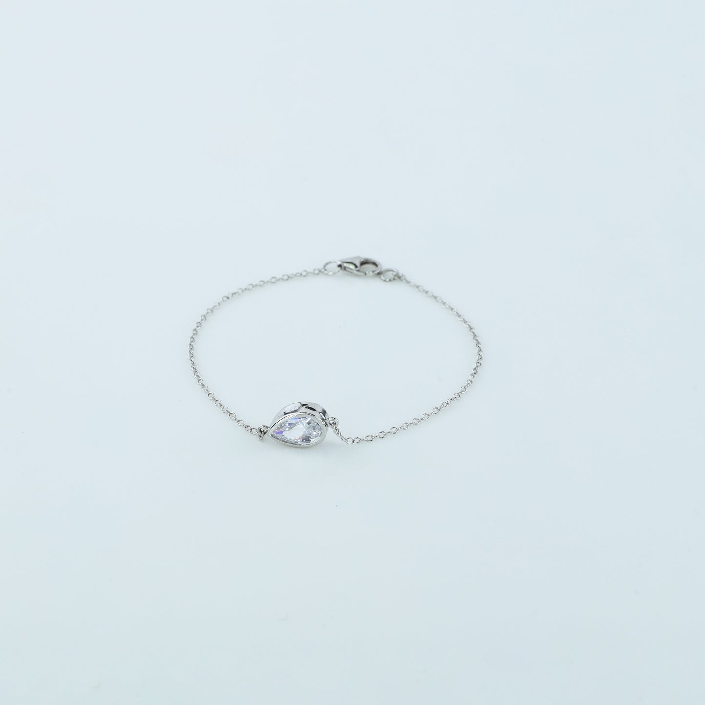 Pear-Cut Solitaire Chain Bracelet