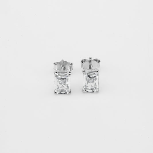 Emerald Cut Solitaire Stud Earrings