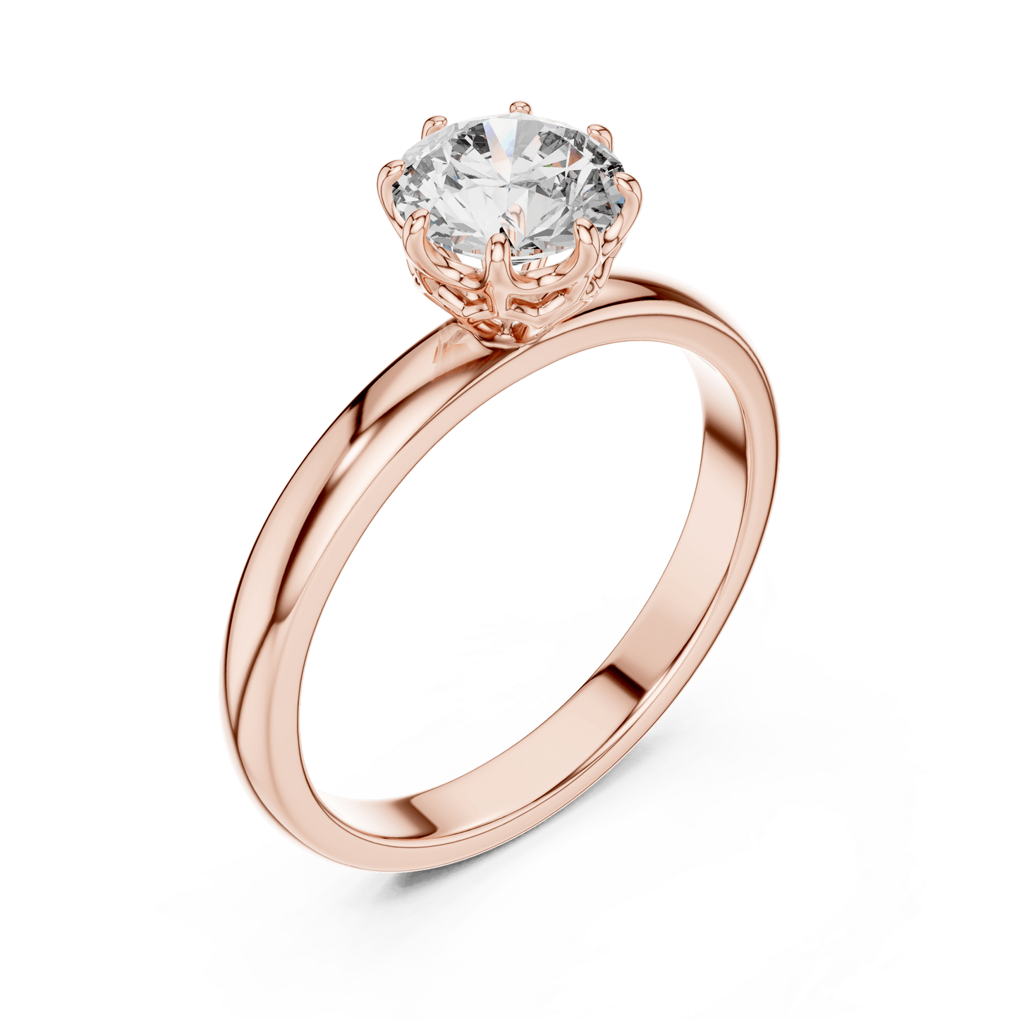 Crown Setting Round Brilliant Diamond Ring