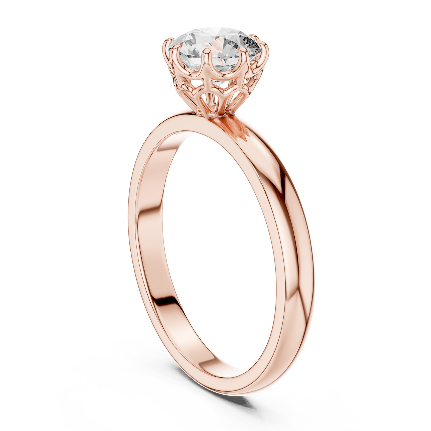 Crown Setting Round Brilliant Diamond Ring