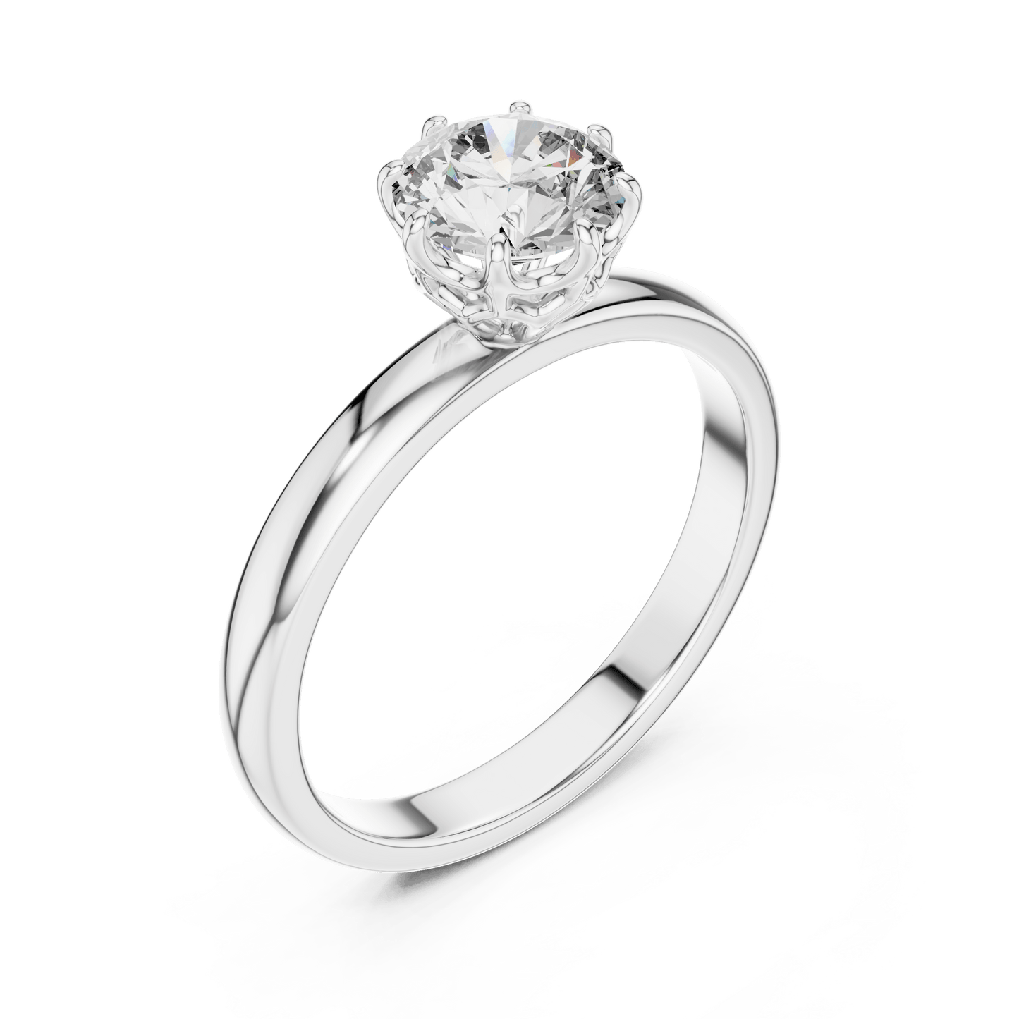 Crown Setting Round Brilliant Diamond Ring