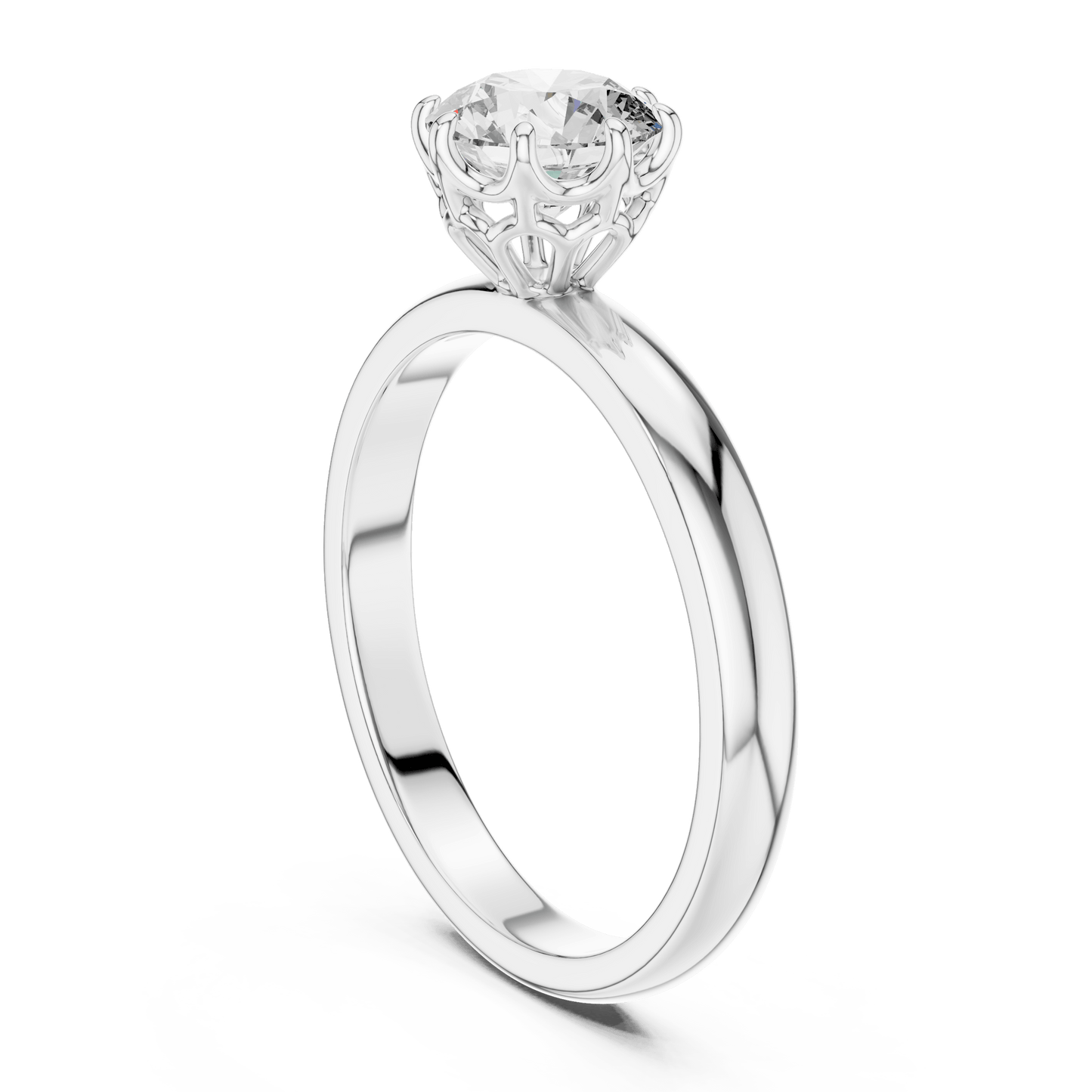 Crown Setting Round Brilliant Diamond Ring