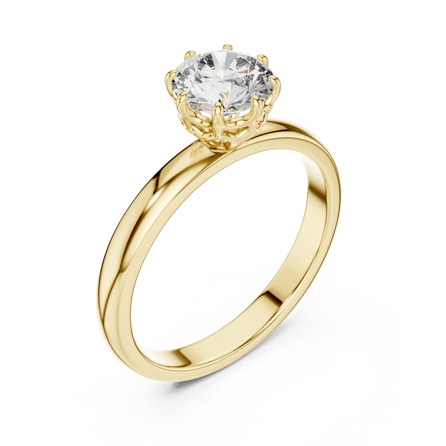 Crown Setting Round Brilliant Diamond Ring