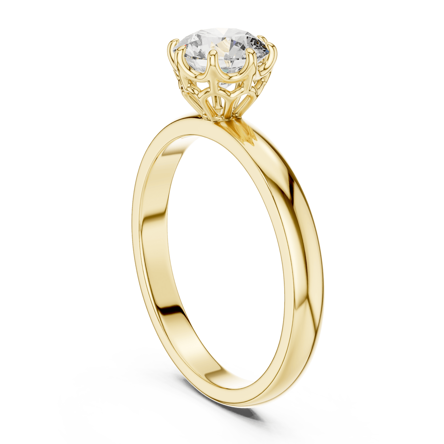 Crown Setting Round Brilliant Diamond Ring