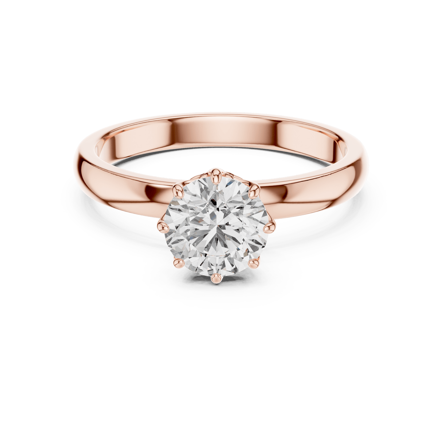 Crown Setting Round Brilliant Diamond Ring