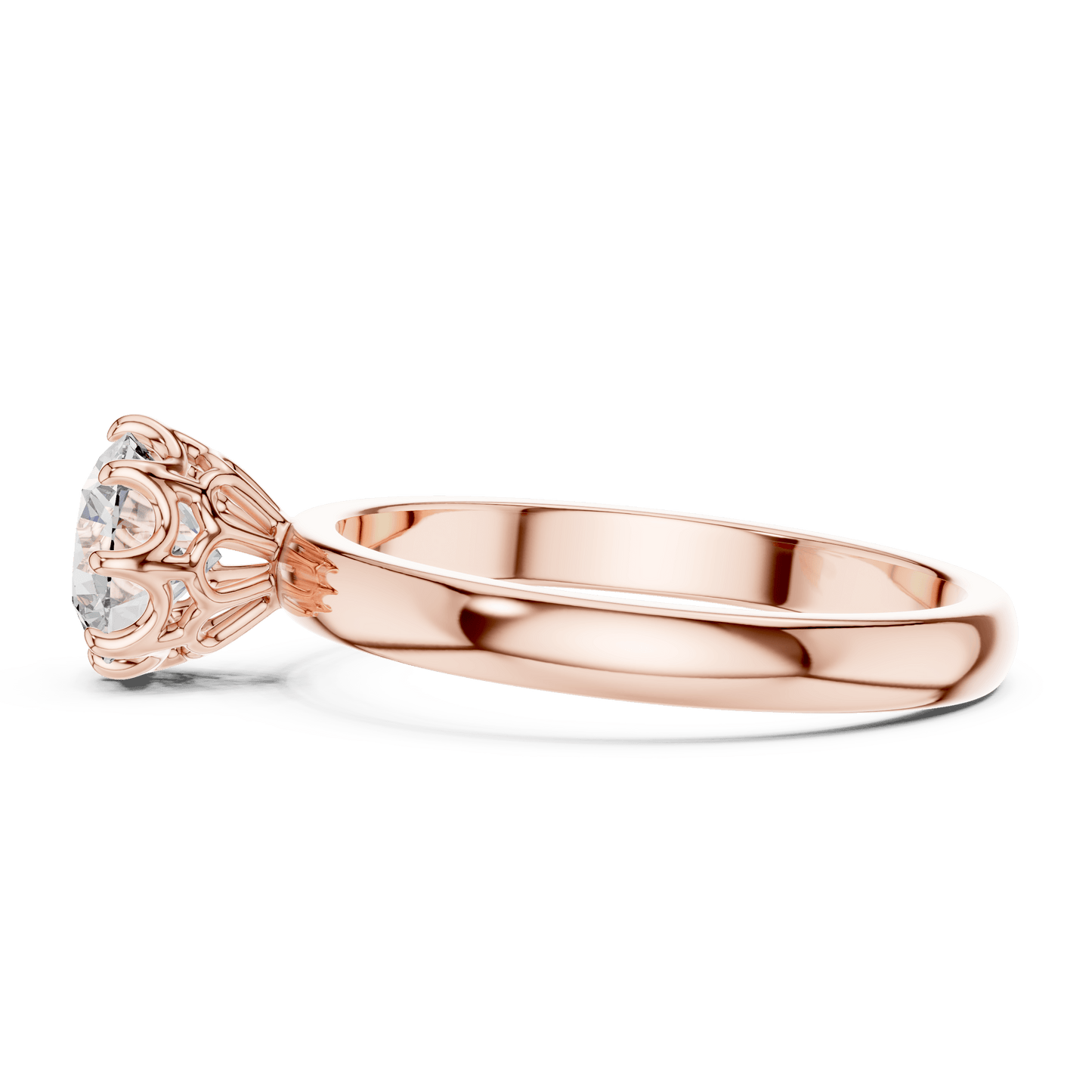 Crown Setting Round Brilliant Diamond Ring