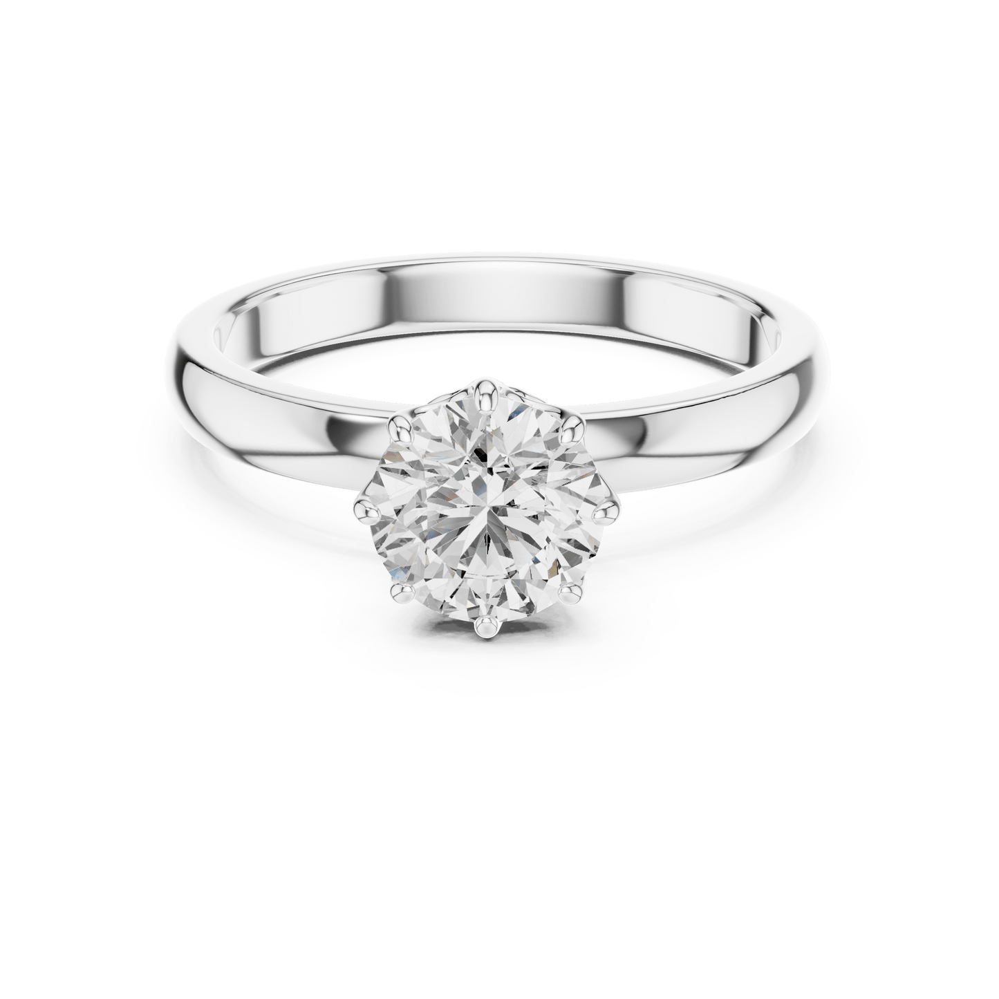 Crown Setting Round Brilliant Diamond Ring