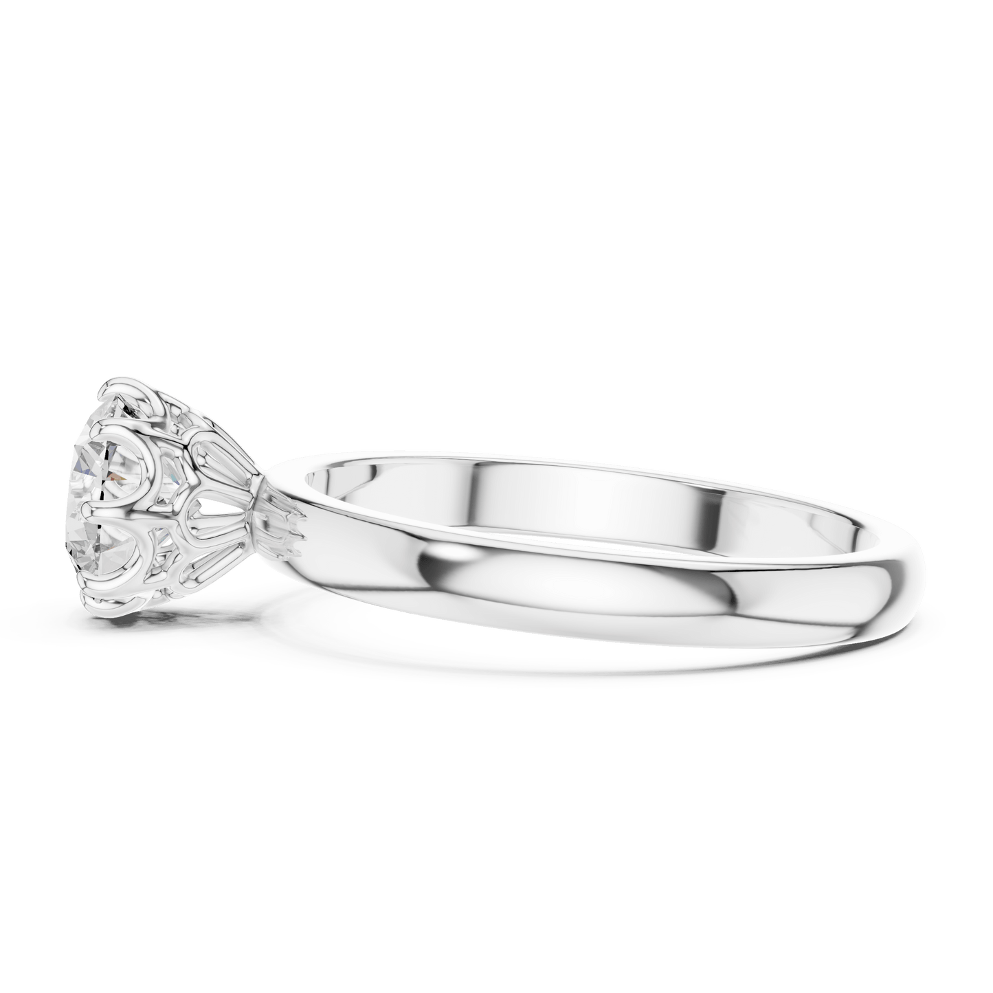 Crown Setting Round Brilliant Diamond Ring