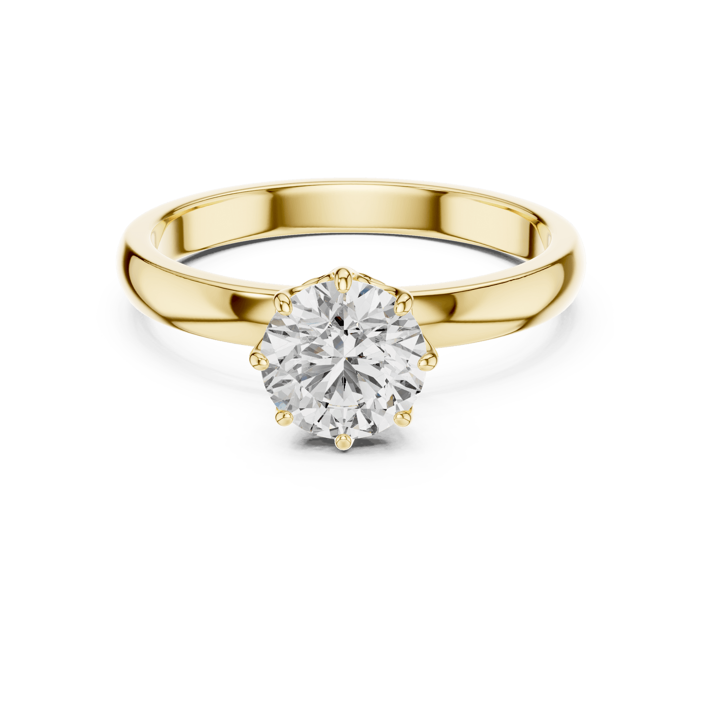 Crown Setting Round Brilliant Diamond Ring