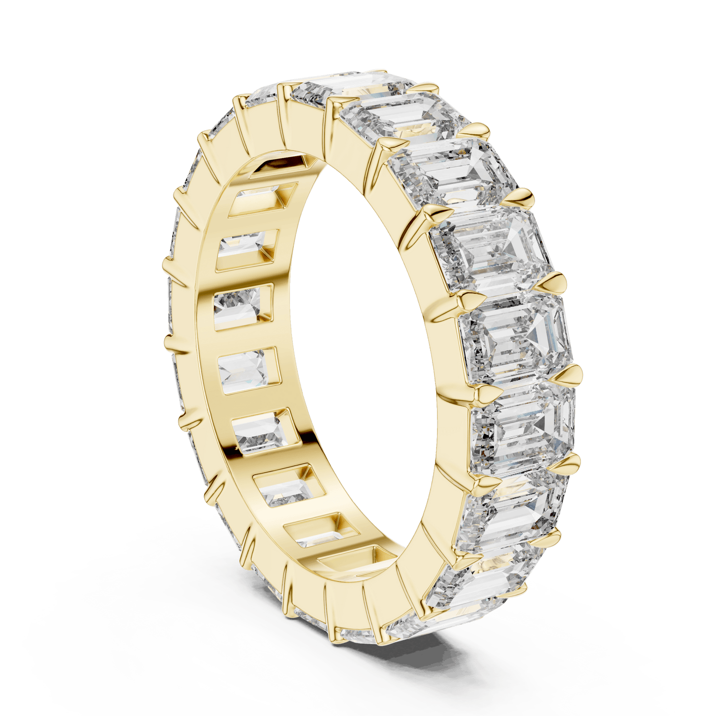 Shared Prong Emerald Cut Diamond Eternity Ring