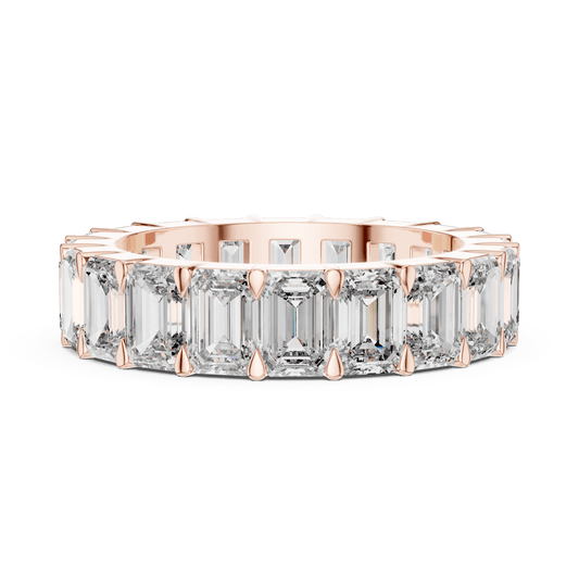 Shared Prong Emerald Cut Diamond Eternity Ring