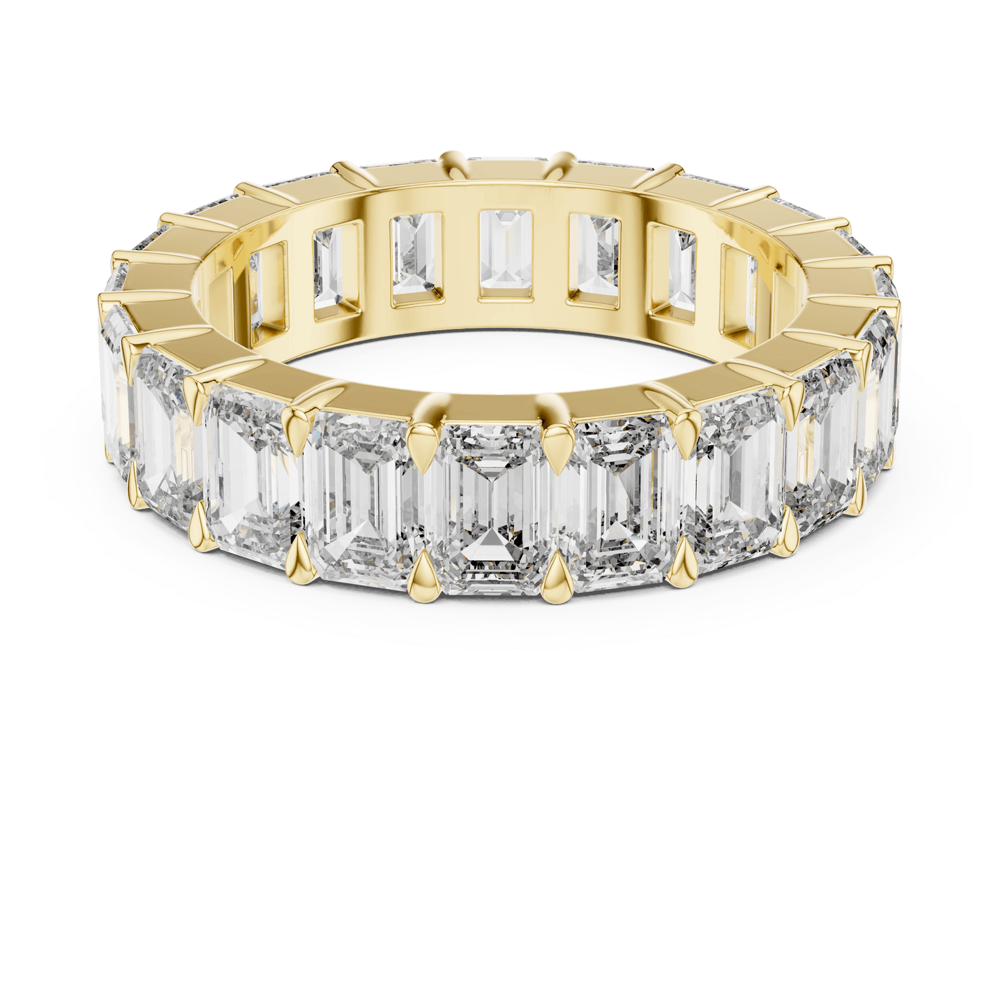 Shared Prong Emerald Cut Diamond Eternity Ring
