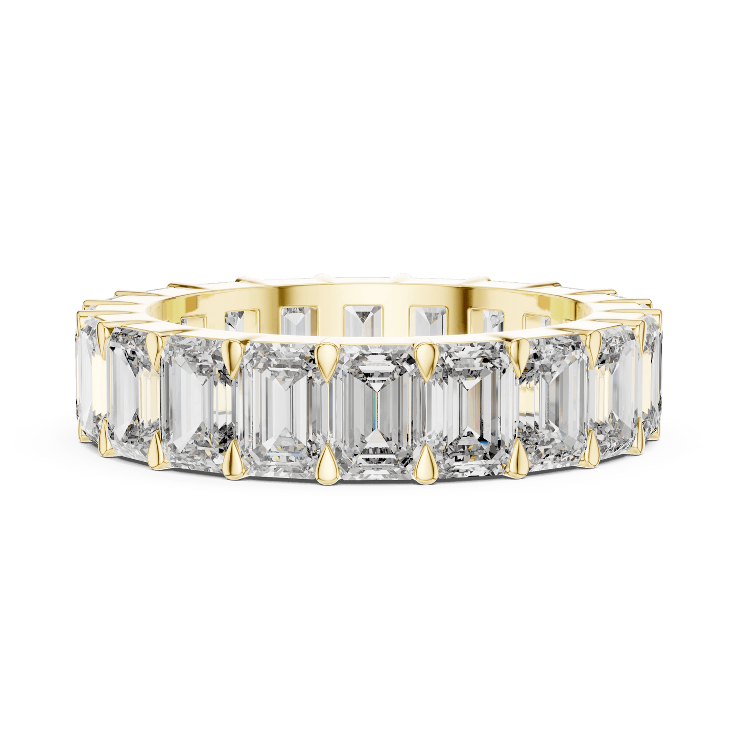 Shared Prong Emerald Cut Diamond Eternity Ring
