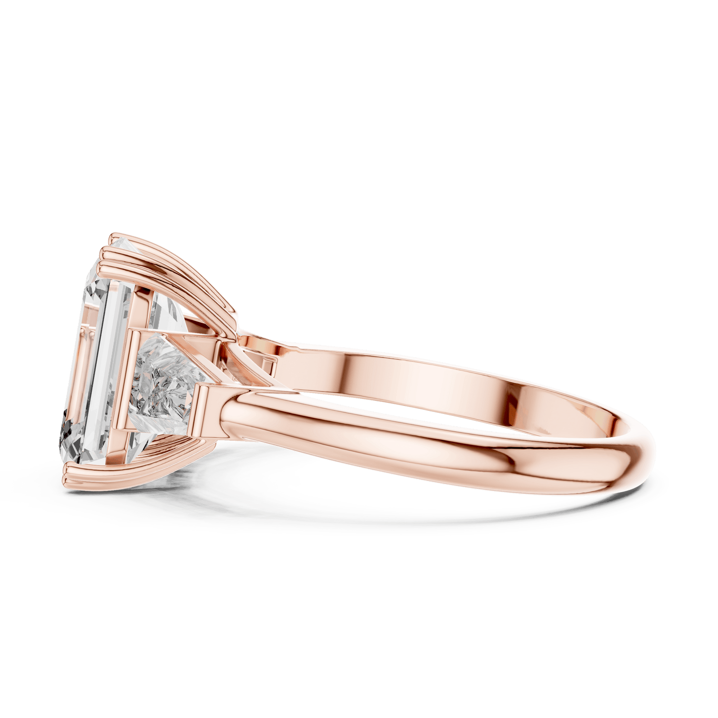Emerald Cut Diamond Engagement Ring with Side Stones