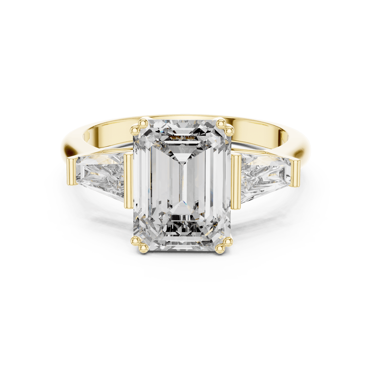 Emerald Cut Diamond Engagement Ring with Side Stones